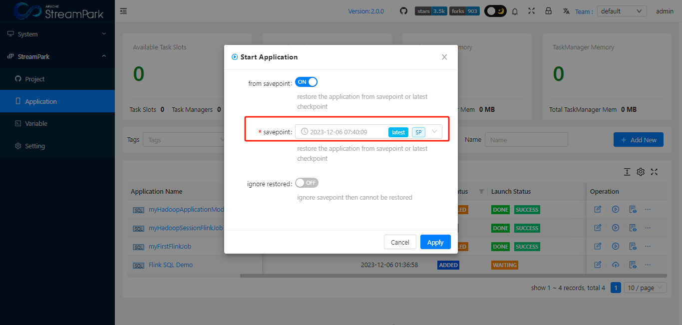 用户指南 - 快速上手 - 《Apache StreamPark 中文版 2.1.4-incubating》 - Devlive 开源社区 ...